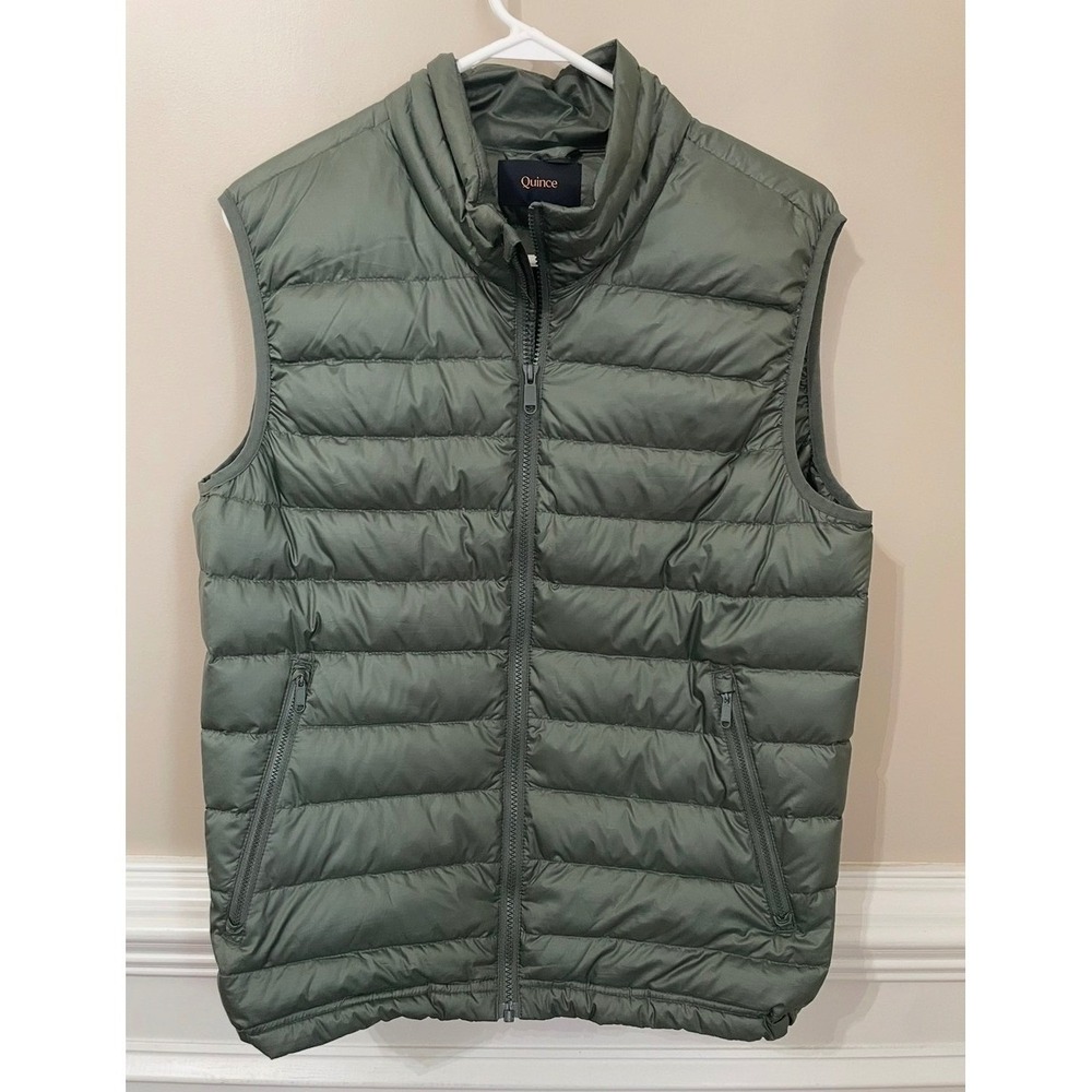 Quince Womens Size M Lightweight Down Packable Puffer Vest Loden Green Size M